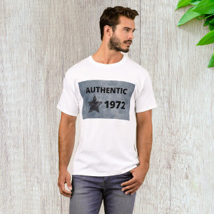 Camiseta Diseño auténtico de cumpleaños de 1972 estrella de