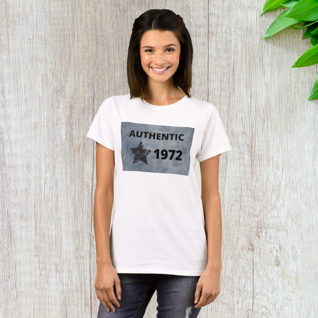 Camiseta Diseño auténtico de cumpleaños de 1972 estrella de (Subido por el creador)