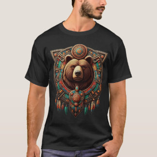 Camiseta diseño azteca Escudo de Oso