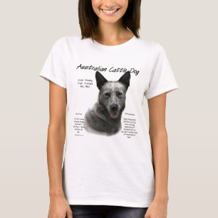 Camiseta Diseño (azul) australiano de la historia del perr