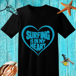 Camiseta Diseño azul "El surf está en mi corazón"