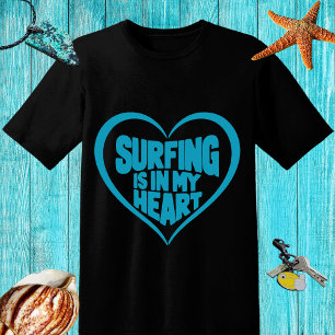 Camiseta Diseño azul "El surf está en mi corazón"
