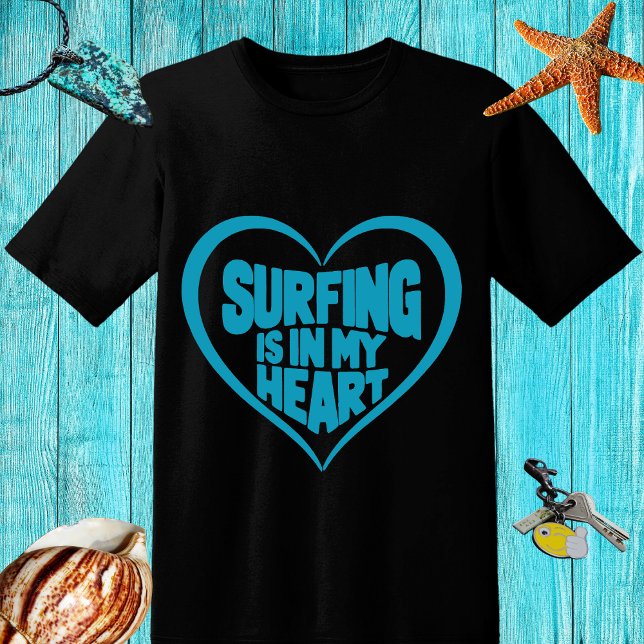 Camiseta Diseño azul "El surf está en mi corazón" (Subido por el creador)