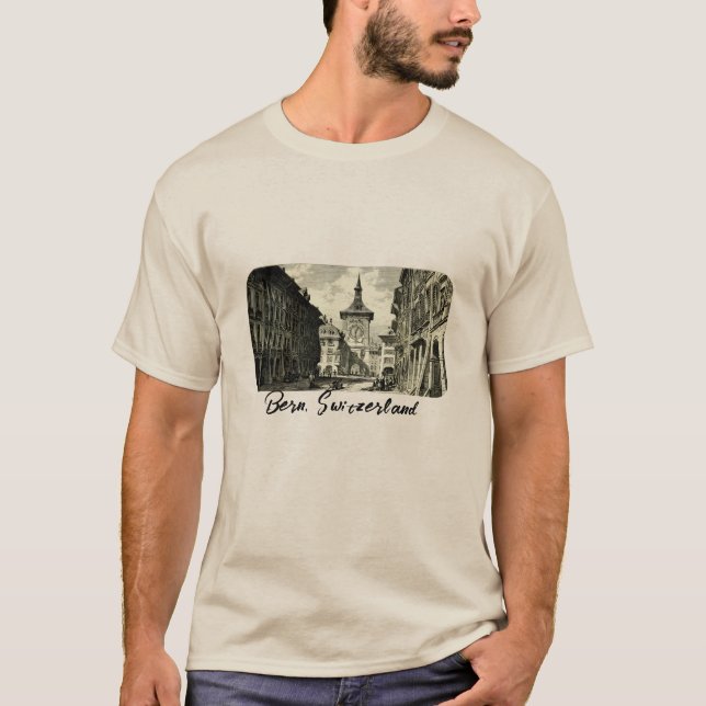 Camiseta Diseño Bern Clock Tower Vintage (Anverso)