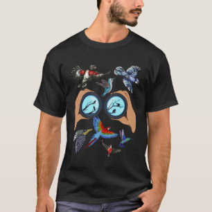 Camiseta Diseño binocular de observación de aves para un