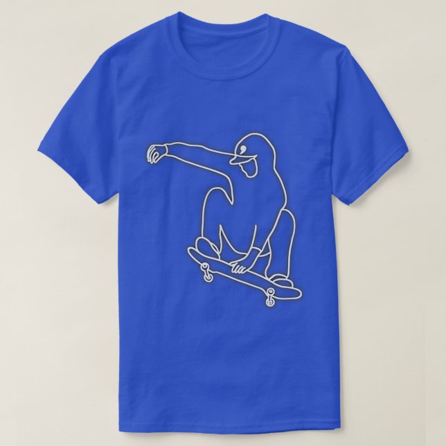 Camiseta Diseño blanco de una persona que salta en patinaje (Diseño del anverso)