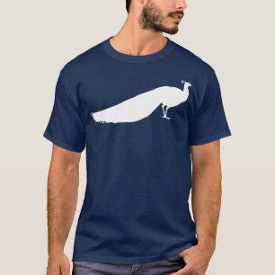 Camiseta Diseño blanco del pájaro del pavo real