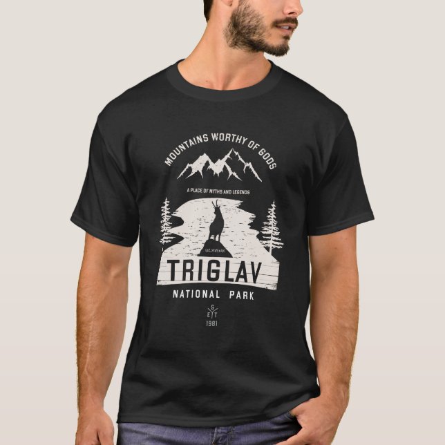Camiseta Diseño blanco del Parque Nacional Triglav (Anverso)