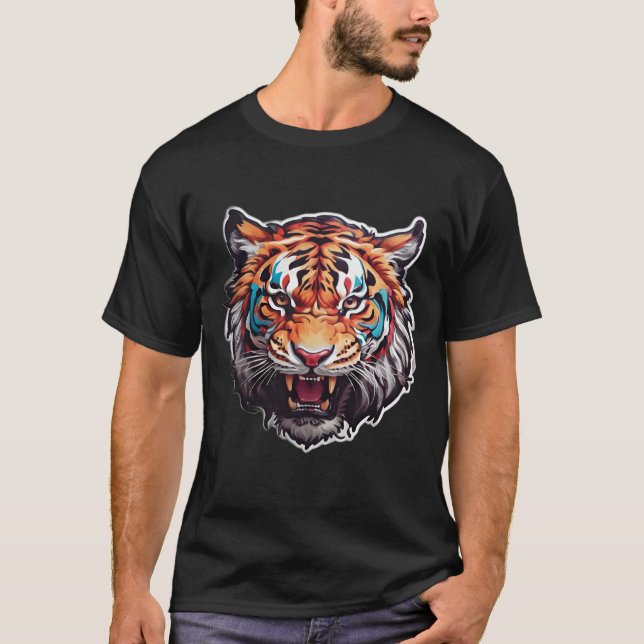 Camiseta Diseño bonito de tigre ruidoso (Anverso)