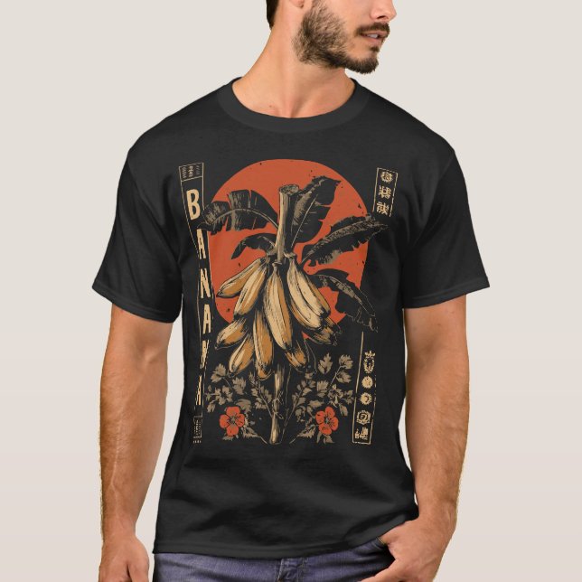 Camiseta Diseño botánico de la planta de plátanos tropical  (Anverso)