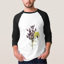 Diseño botánico de lavanda y flor silvestre amaril
