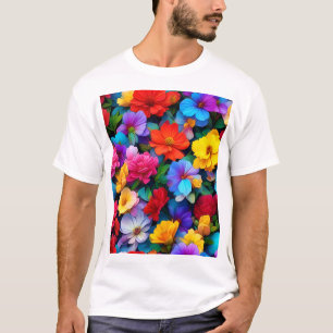 Camiseta Diseño Botánico de Patrón Floral Multicolor-75647