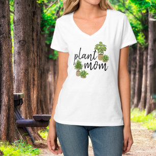 Camiseta Diseño Botánico de Plantas de Interior Verdes Mamá