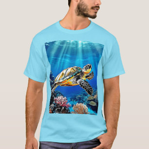 Camiseta Diseño brillante de arrecifes de tortuga