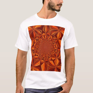 Camiseta Diseño Brown del Naranja de Arte Digital Kaleidosc