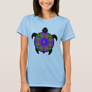 Camiseta Diseño caleidoscópico de la tortuga de la mandal