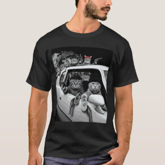 Camiseta Diseño Callejero de Gatos Gánster Divertidos