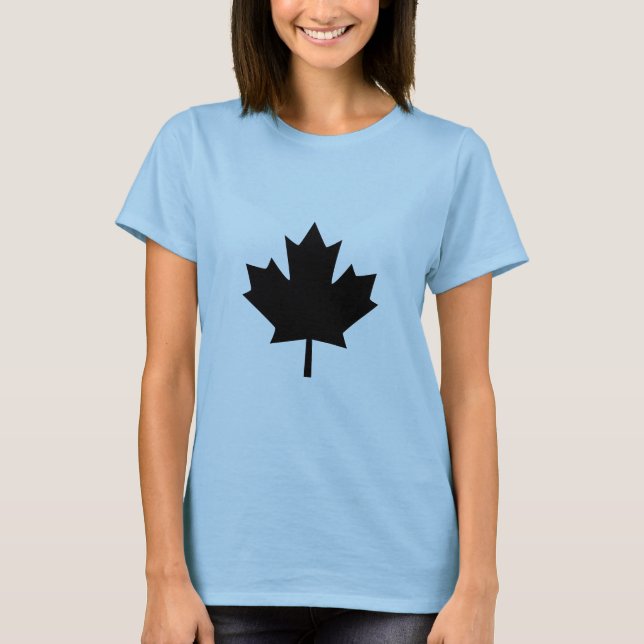 Camiseta Diseño canadiense de hojas de arce negro (Anverso)