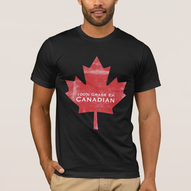 Camiseta Diseño canadiense de la hoja de arce de la carne (Anverso)