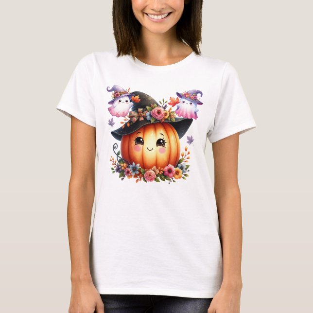 Camiseta Diseño caprichoso de calabaza otoñal sensacional (Anverso)