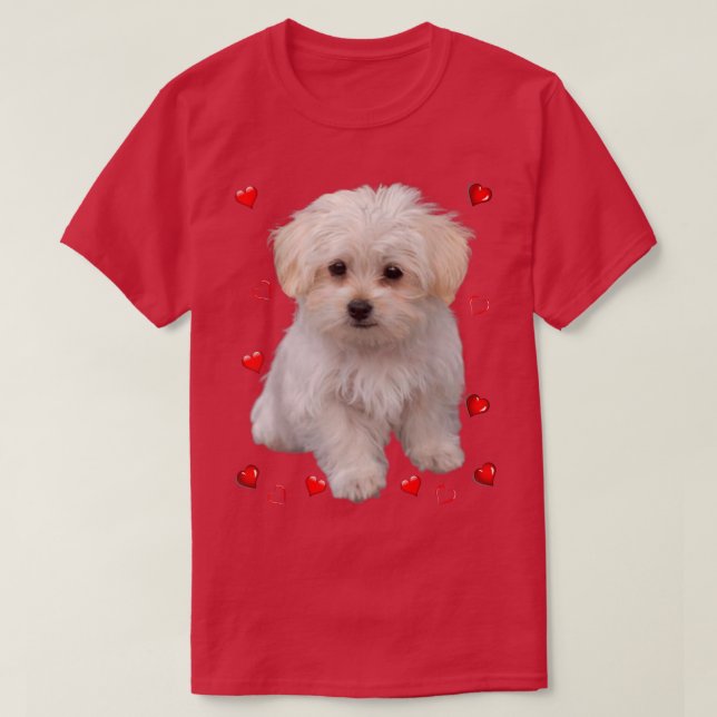 Camiseta Diseño cardíaco para los dueños de cachorros de Pe (Diseño del anverso)
