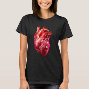Camiseta Diseño Cardiólogo Anatómico Corazón Y Flores