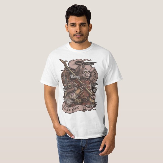 Camiseta Diseño Cat Kindom T-shirt Cat-Knight (Anverso completo)