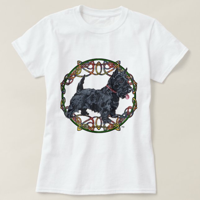 Camiseta Diseño Celta de Terrier Escocés (Diseño del anverso)