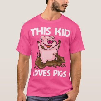 Camiseta Diseño Cerdo Gracioso Para Niños Hombres Hogar Gra