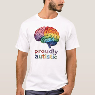 Camiseta Diseño cerebral de arcoiris con bordado orgullosam