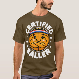 Camiseta Diseño certificado de baloncesto kawaii