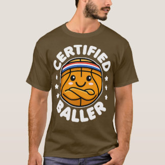 Camiseta Diseño certificado de baloncesto kawaii