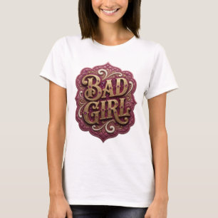 Camiseta Diseño Chic Gold BAD GIRL