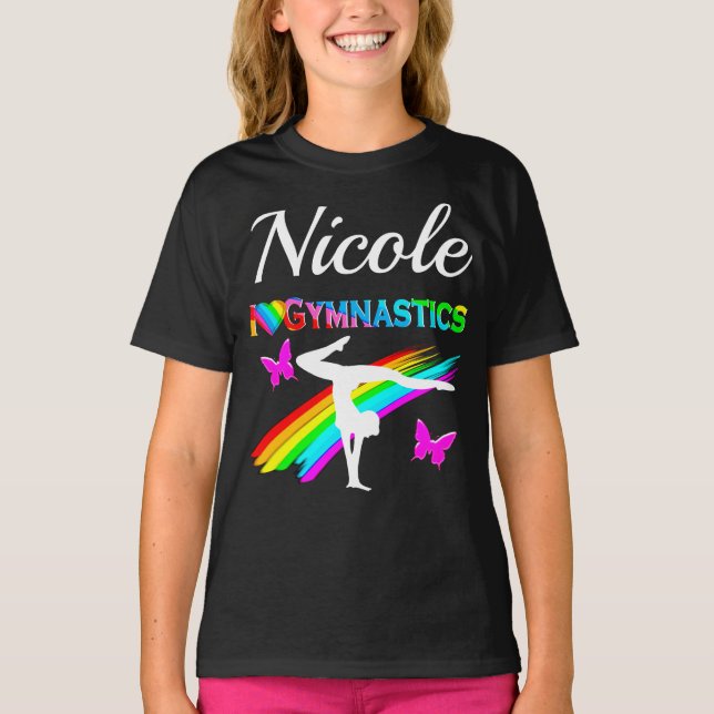 Camiseta DISEÑO CHICA GIMNASTICO DE bonito PURPLE (Anverso)