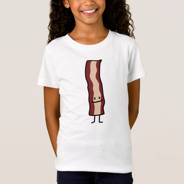 Camiseta Diseño clásico de la sonrisa boba feliz del tocino (Anverso)