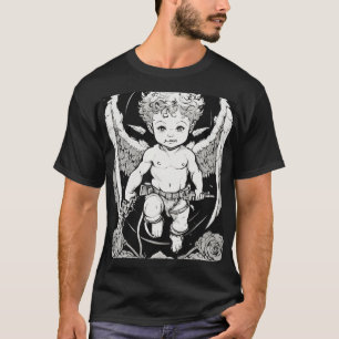 Camiseta Diseño clásico de tatuaje tradicional cupido y cor