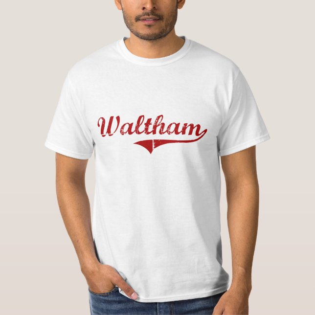 Camiseta Diseño clásico de Waltham Massachusetts (Anverso)