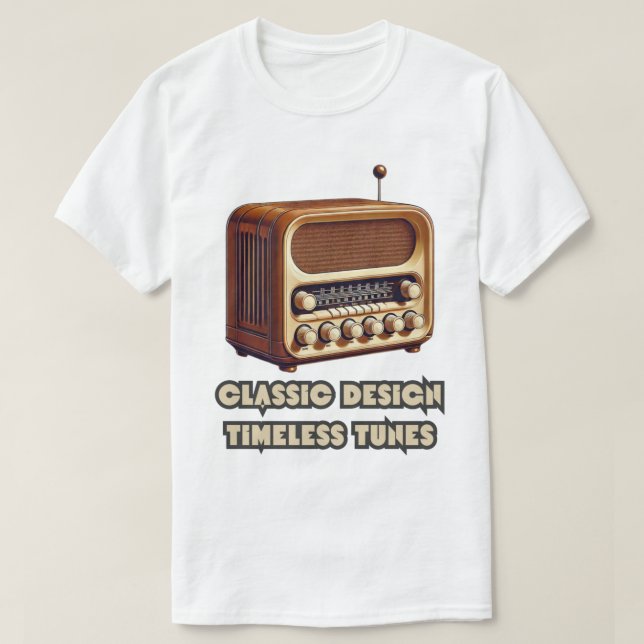 Camiseta Diseño clásico, Tunes sin tiempo. Radio retro (Diseño del anverso)