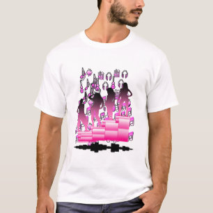 Camiseta Diseño coloreado negro y rosa
