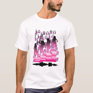 Camiseta Diseño coloreado negro y rosa
