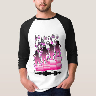 Camiseta Diseño coloreado negro y rosa