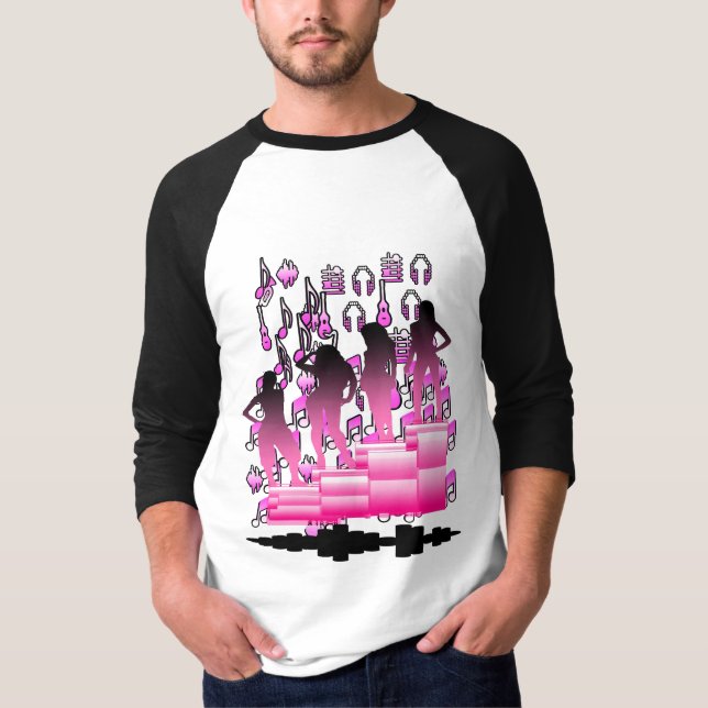 Camiseta Diseño coloreado negro y rosa (Anverso)