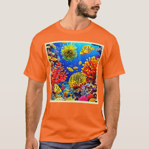 Camiseta Diseño colorido de arrecifes de coral