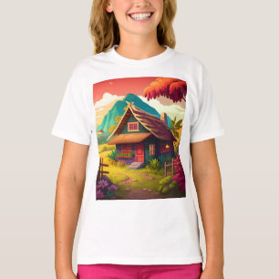 Camiseta Diseño colorido de casa tradicional filipina