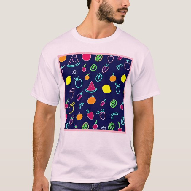 Camiseta Diseño colorido de Fantasia Fruta (Anverso)