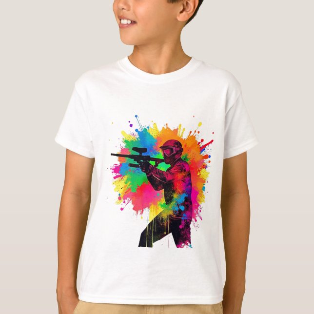 Camiseta Diseño colorido de Paintball Gamer (Anverso)