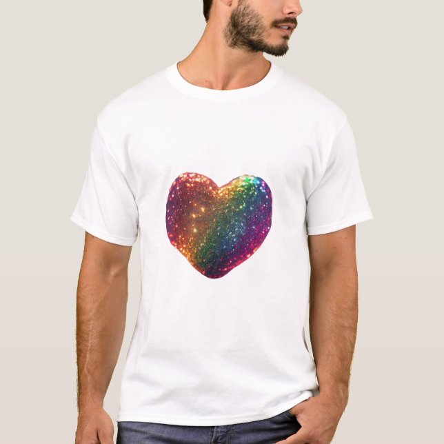 Camiseta diseño colorido del corazón (Anverso)