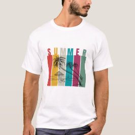 Camiseta Diseño Colorido Moderno de Verano