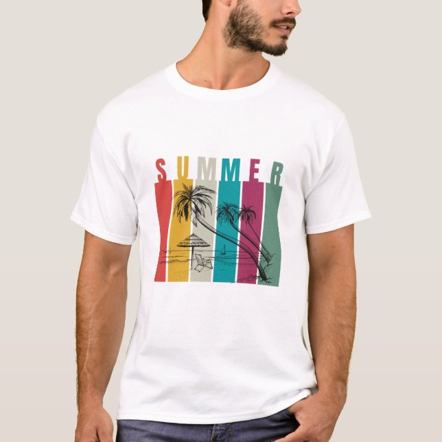 Camiseta Diseño Colorido Moderno de Verano (Anverso)