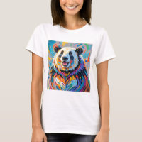 Diseño colorido y abstracto de arte animal panda